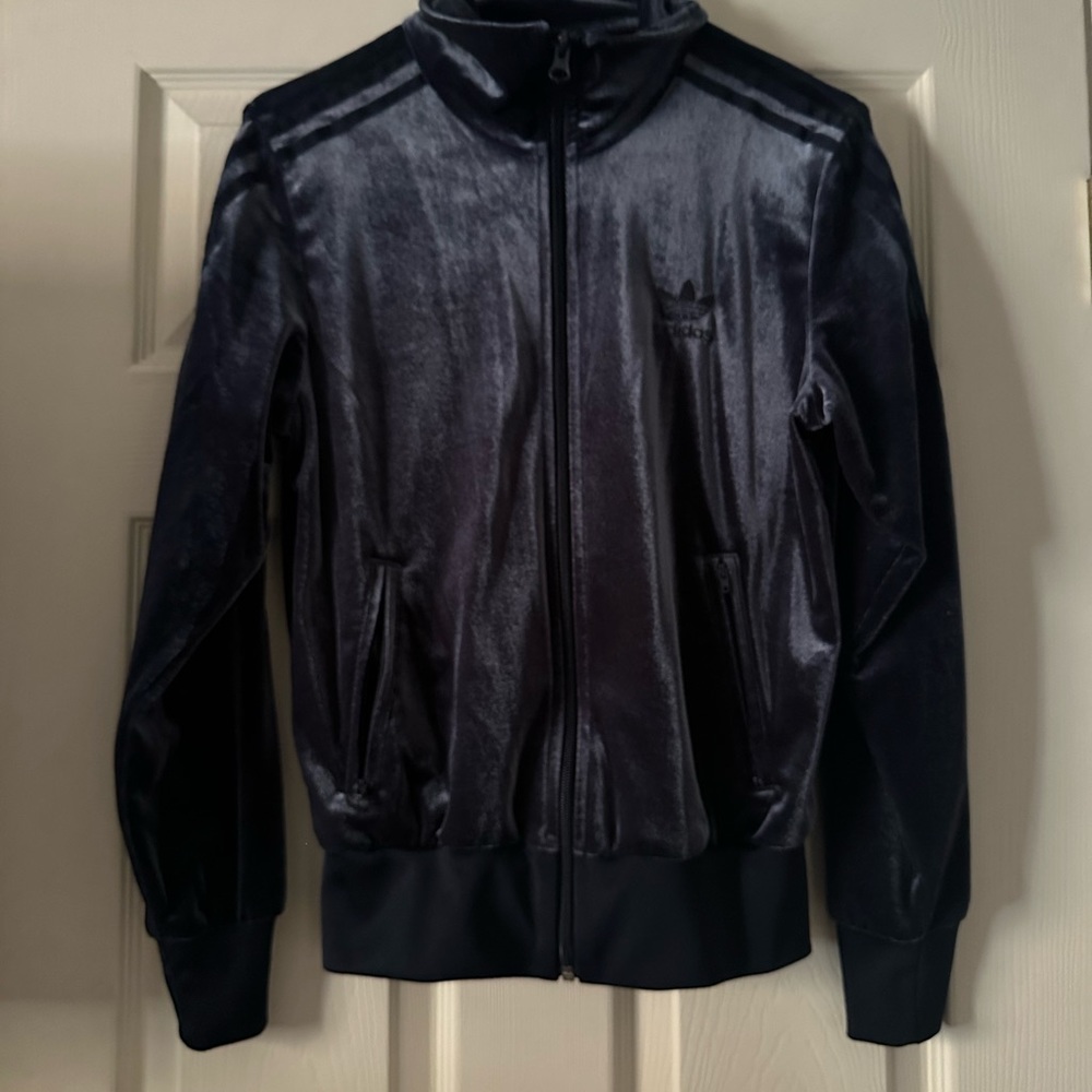 Women’s velour Adidas zip up